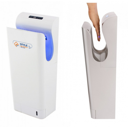 Tryskový osoušeč rukou Jet Dryer STYLE bílý + AKCE, pro toalety a umývárny, Hepa filtr H13, UV diody