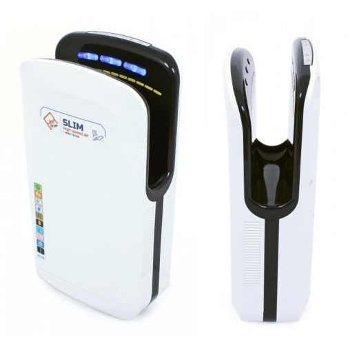 Jet Dryer SLIM Bílý + AKCE, Bezdotykový tryskový osoušeč rukou pro toalety, HEPA filtr H12