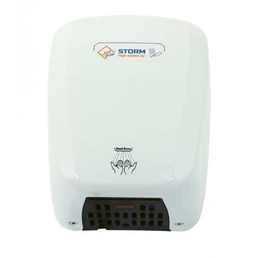 Jet Dryer STORM bílý ABS plast + AKCE, Horkovzdušný osoušeč rukou pro toalety a umývárny