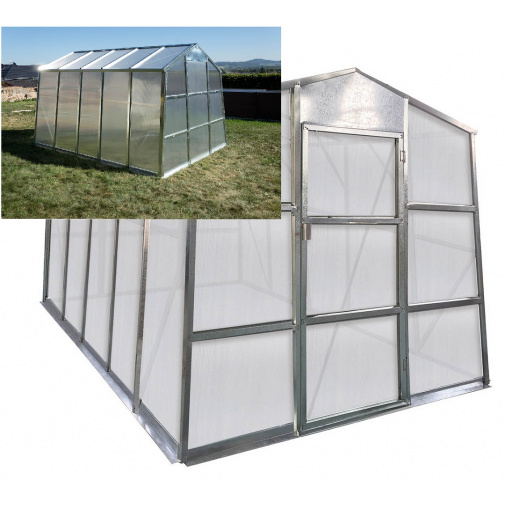 Zahradní polykarbonátový skleník G21 GZ-59 + AKCE, pozinkované profily, rozměr 2,51 x 3,11m