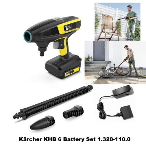 Kärcher KHB 6 Battery Set 1.328-110.0 + AKCE, Aku nízkotlaková myčka 18V/2,5Ah včetně baterie a dobíječky