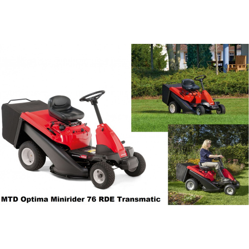 MTD Optima Minirider 76 RDE + AKCE Zprovoznění, Zahradní travní rider Transmatic s elektrostartem, 382ccm