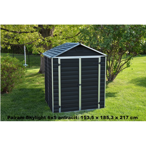 Zahradní domek na nářadí PALRAM Skylight 6x5 antracit 705800 + AKCE, polykarbonátové panely