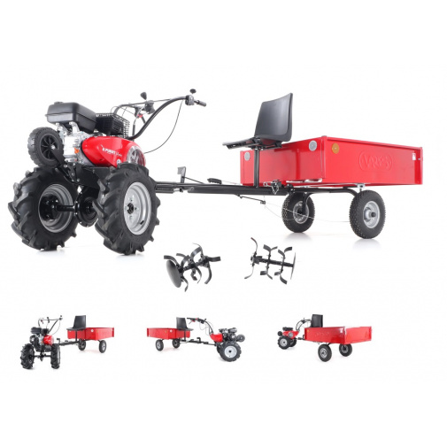 Dvoukolový traktor s vozíkem Pubert SET4 + AKCE, kultivátor Pubert VARIO 65B C3, B&S CR950, kola 400x8 s diferenciálem