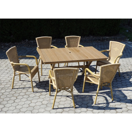 VeGA AXEL SET 6-AL + AKCE, Zahradní stolová sestava nábytku z umělého ratanu