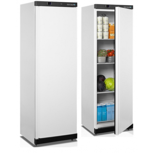 Gastro lednice TEFCOLD UR 400 bílá + AKCE, jednodveřová se zámkem, objem 350l, výška 185cm