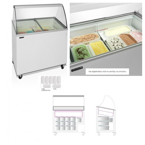 TEFCOLD Distributor kopečkové zmrzliny Tefcold IC 300 SCE-SO + AKCE, objem 230l, bez košů a vaniček