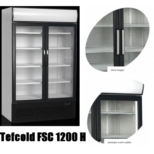 Tefcold FSC 1200 H + AKCE Záruka+, Chladící vitrína prosklená dvoudveřová, křídlové dveře, objem 645l