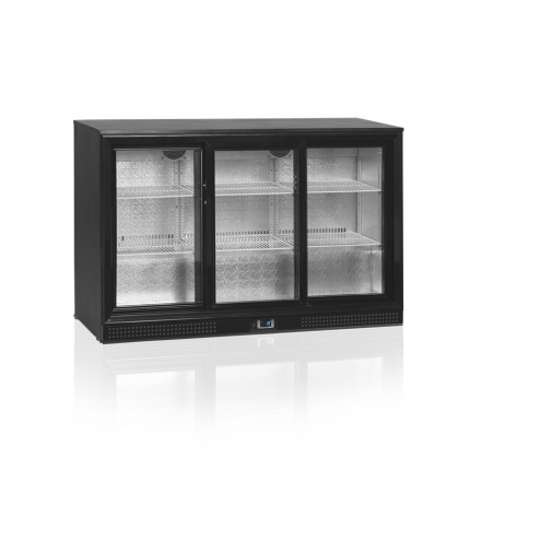 Tefcold DB 300S-3 + AKCE a Záruka+, Gastro minibar s prosklenými posuvnými dveřmi, barva černá