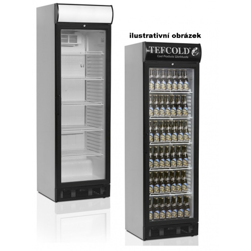Prosklená lednice TEFCOLD SCU 1375 CP + AKCE, s reklamním panelem, objem 347l, výška 198cm