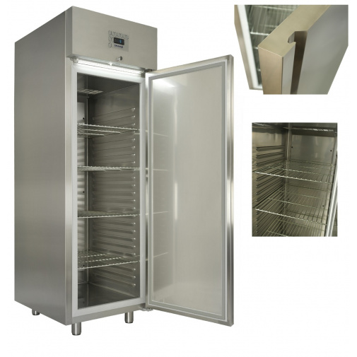 Gastro lednice nerez Snaige CC70MF-T8FF0A + AKCE, samouzavírací dveře, plech AISI304, objem 500l