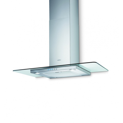 Elica Flat Glass IX/A/90 + AKCE+, Digestoř komínová ve tvaru T, nerez/sklo, šířka 90cm