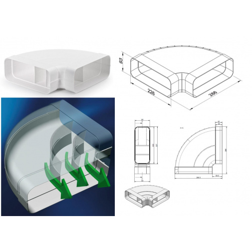 NABER Compair F-RBH 150 AFC4043003 koleno horizontální 90° s vodícími lamelami