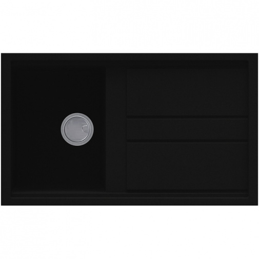 Kuchyňský dřez černý ELLECI BEST 400 K86 Black Keratek + Záruka+, Granitový jednodřez s odkapem