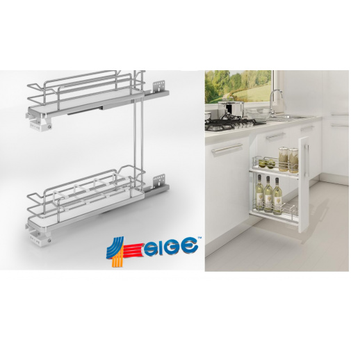 SIGE ART002i + AKCE, Kuchyňský systém, Plnovýsuvný dvojkoš, pro korpus 150mm