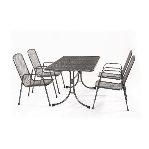 MWH BANI 4+ Zahradní sestava nábytku z tahokovu, 4x židle a stůl