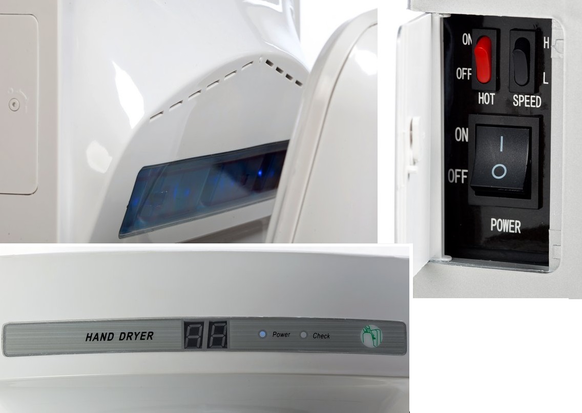 Obrázek galerie pro produkt Tryskový osoušeč rukou Jet Dryer CLASSIC stříbrný + Záruka+, pro toalety a umývárny, HEPA filtr H13