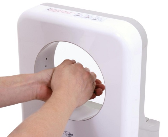 Obrázek galerie pro produkt Jet Dryer ORBIT Bílý + AKCE%, Tryskový osoušeč rukou s kruhovým designem, HEPA filtr H12