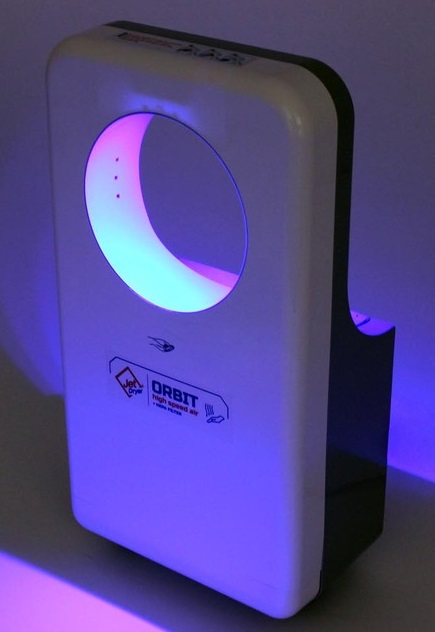 Obrázek galerie pro produkt Jet Dryer ORBIT Stříbrný + AKCE+, Tryskový osoušeč rukou s kruhovým designem, HEPA filtr H12