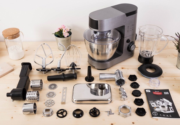 Obrázek galerie pro produkt G21 Promesso Iron Grey + AKCE%, Celokovový kuchyňský robot šedý 1500W