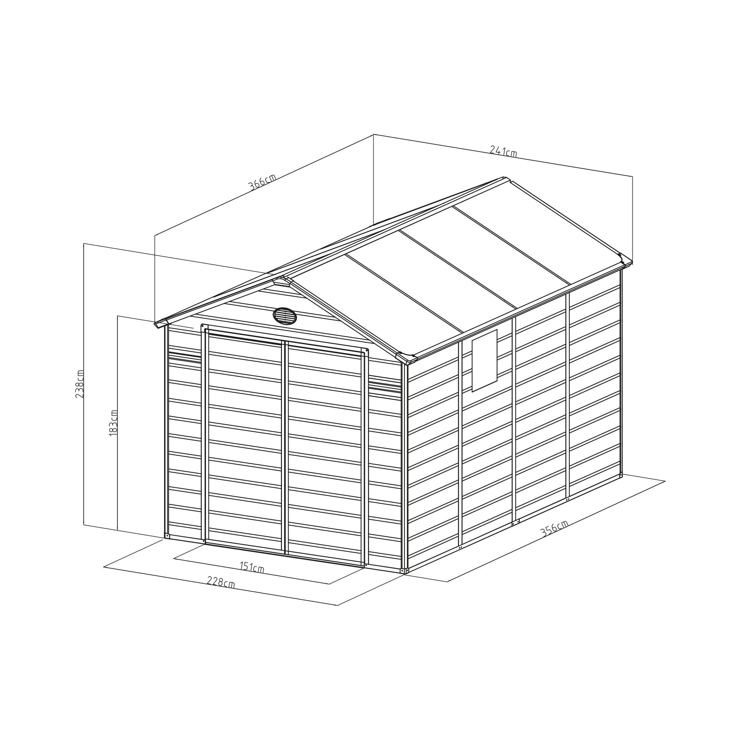 Obrázek galerie pro produkt G21 Boston 882 šedý + AKCE%, Zahradní domek na nářadí, tvrzený plast, 241x366cm