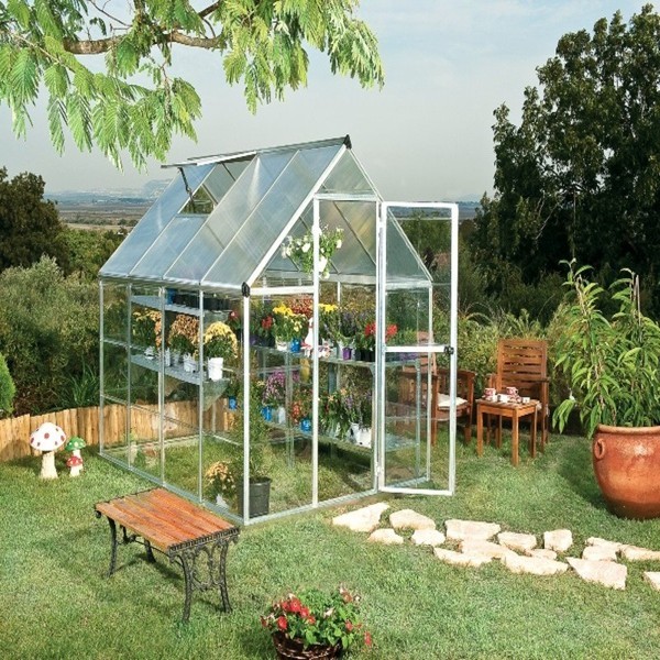 Obrázek galerie pro produkt PALRAM Hybrid 6x8 silver 701572 + AKCE%, Zahradní skleník z polykarbonátových panelů 1,8 x 2,5 m