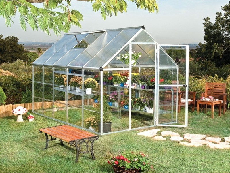 Obrázek galerie pro produkt Zahradní skleník polykarbonát PALRAM Hybrid 6x10 silver 701618 + AKCE+, hliníkové profily