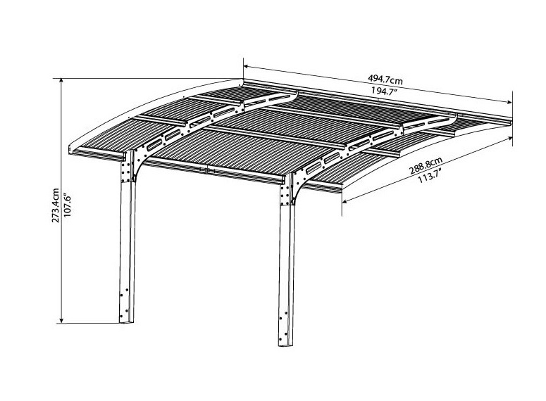 Obrázek galerie pro produkt PALRAM Arizona 5000 + AKCE+, Hliníkový přístřešek pro auto montovaný s polykarbonátovou střechou /703727/