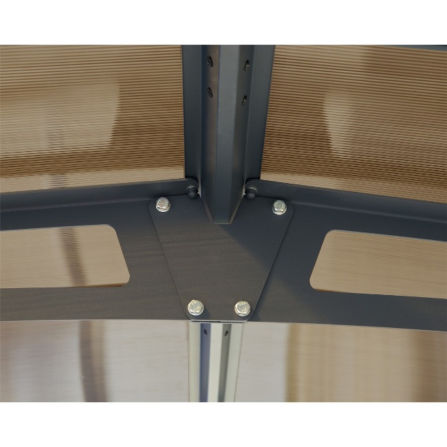 Obrázek galerie pro produkt Hliníkový přístřešek na auto PALRAM Arcadia 6400 antracit + AKCE, 705516 Montovaný s polykarbonátovou střechou