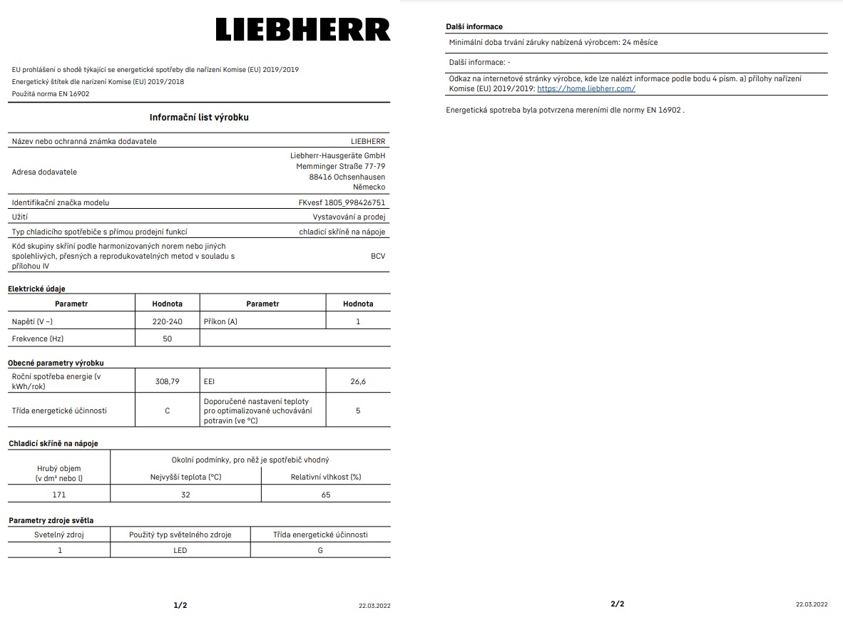 Obrázek galerie pro produkt Liebherr FKvesf 1805 + ZárukaPlus, Chladící skříň nerez pod pracovní desku, ventilace, výška 85cm