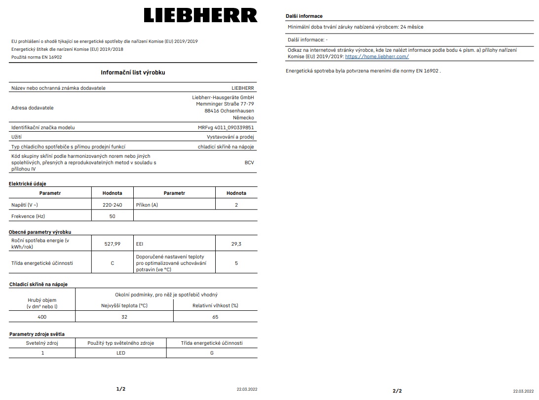 Obrázek galerie pro produkt Chladící vitrína Liebherr MRFvg 4011 Perfection + Záruka+, ocel/černá, výška 189cm