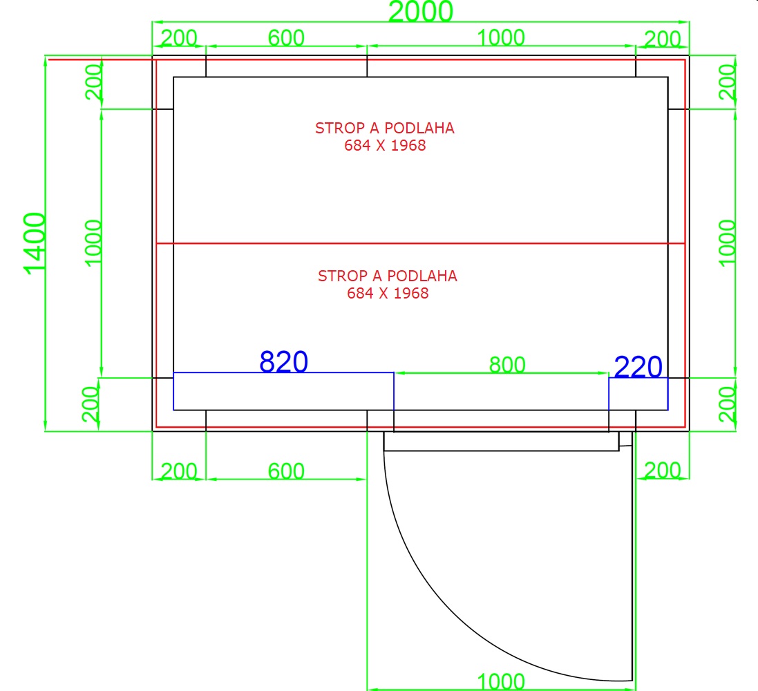 Obrázek galerie pro produkt NORDline S10 CRP 140x200x226 + AKCE, Montovaný chladící box z PUR panelů stavebnicový, včetně dveří