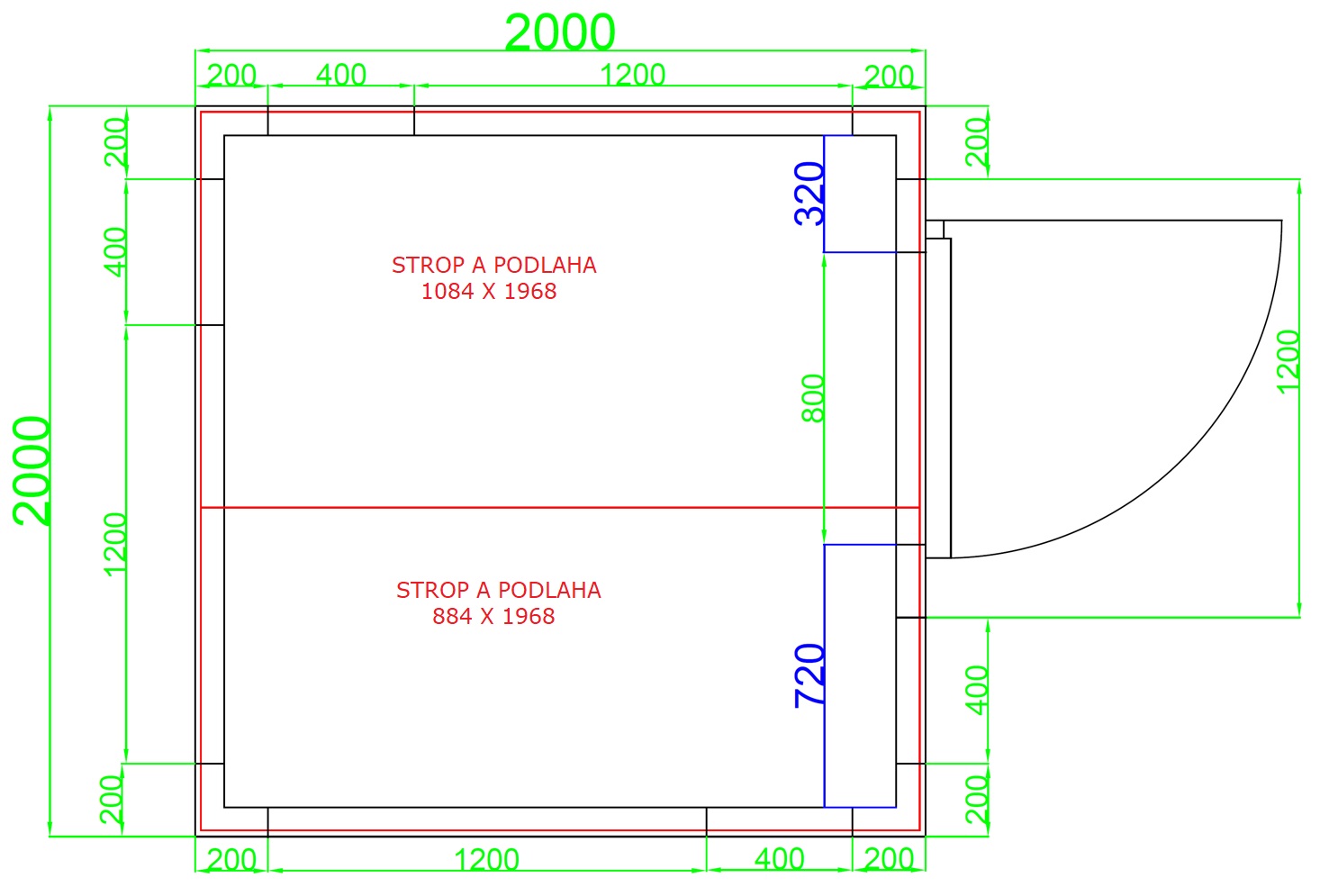 Obrázek galerie pro produkt NORDline S10 CRP 200x200x226 + AKCE, Montovaný chladící box z PUR panelů stavebnicový, včetně dveří