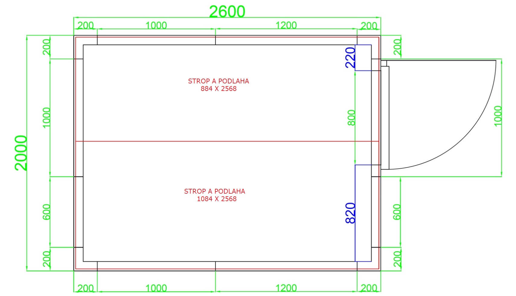 Obrázek galerie pro produkt NORDline S10 CRP 200x260x226 + AKCE, Montovaný chladící box z PUR panelů stavebnicový, včetně dveří