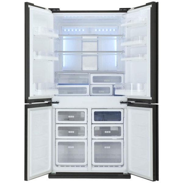 Obrázek galerie pro produkt Sharp SJ-FS820VBK Americká lednice francouzské dveře, černá, Plasmacluster Ion System