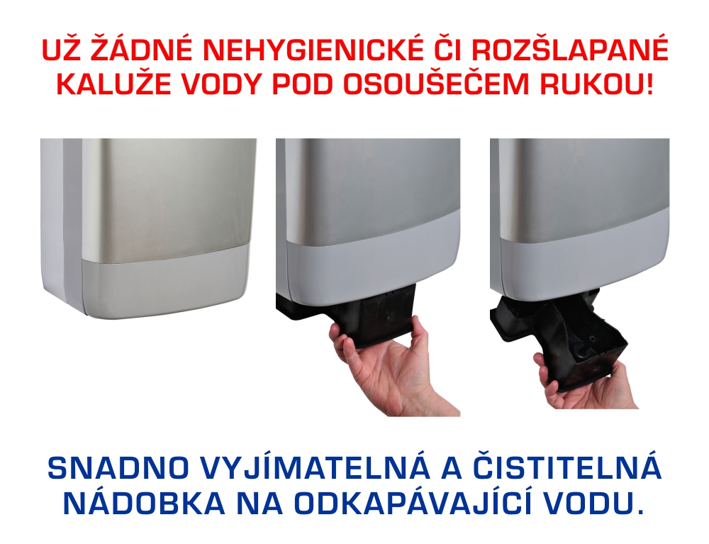 Obrázek galerie pro produkt Tryskový osoušeč rukou Cata Empire x dry automatic stříbrný + AKCE, UV lampa a EPA filtr