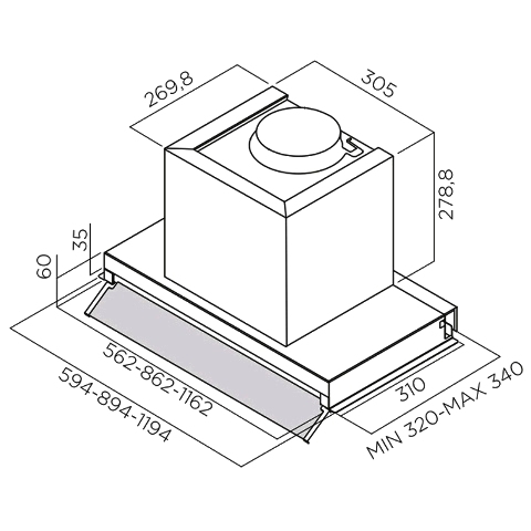 Obrázek galerie pro produkt Digestoř vestavná Elica Box In Plus IXGL/A/60 + AKCE, do skříňky 60cm, nerez/bílé sklo