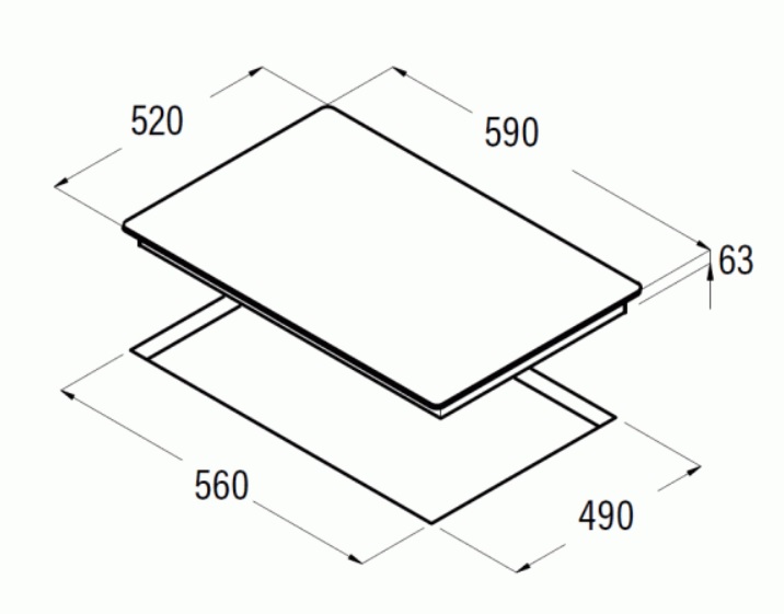 Obrázek galerie pro produkt Cata IB 6203 BK + AKCE%, Indukční varná deska 60cm, 3 varné zóny, 1x velká duozóna