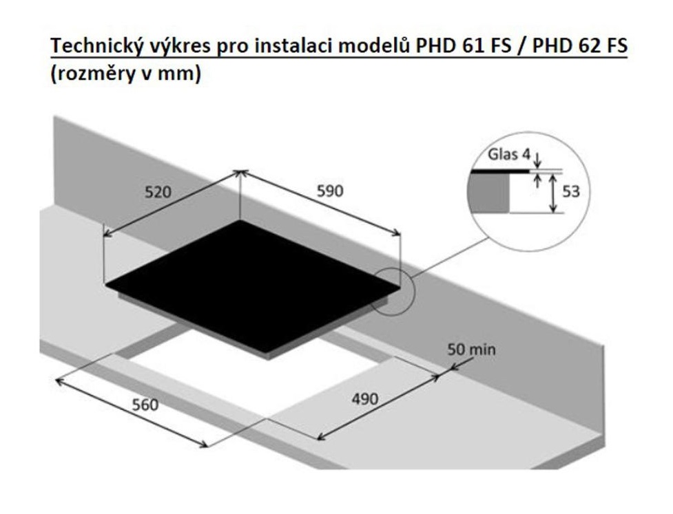 Obrázek galerie pro produkt Indukční varná deska PHILCO PHD 62 FS, Indukční deska šířka 60cm, Booster, 2x Flexi zóna