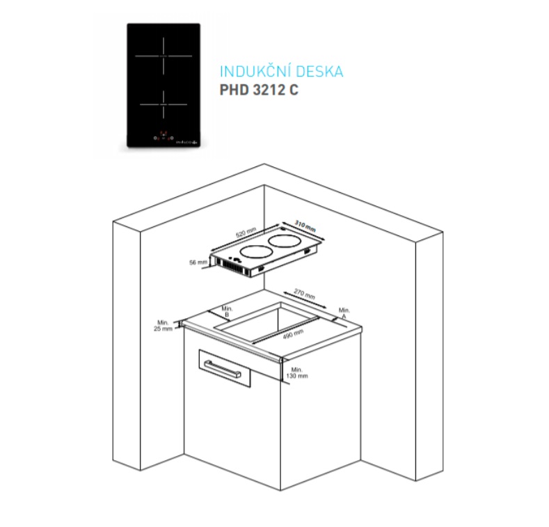 Obrázek galerie pro produkt Philco PHD 3212 C + AKCE Záruka+, Dvouplotýnková indukční varná deska 30cm, Booster