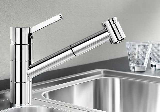 Obrázek galerie pro produkt Blanco TIVO-S Silgranit-look šedá skála/chrom 518798 Kuchyňská dřezová baterie se sprchou