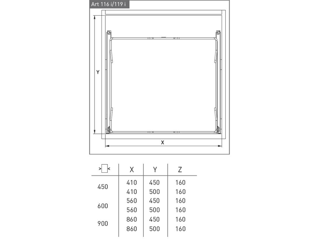 Obrázek galerie pro produkt SIGE ART116i 600mm + AKCE, Kuchyňský systém, Plnovýsuvný koš s tlumeným dovřením