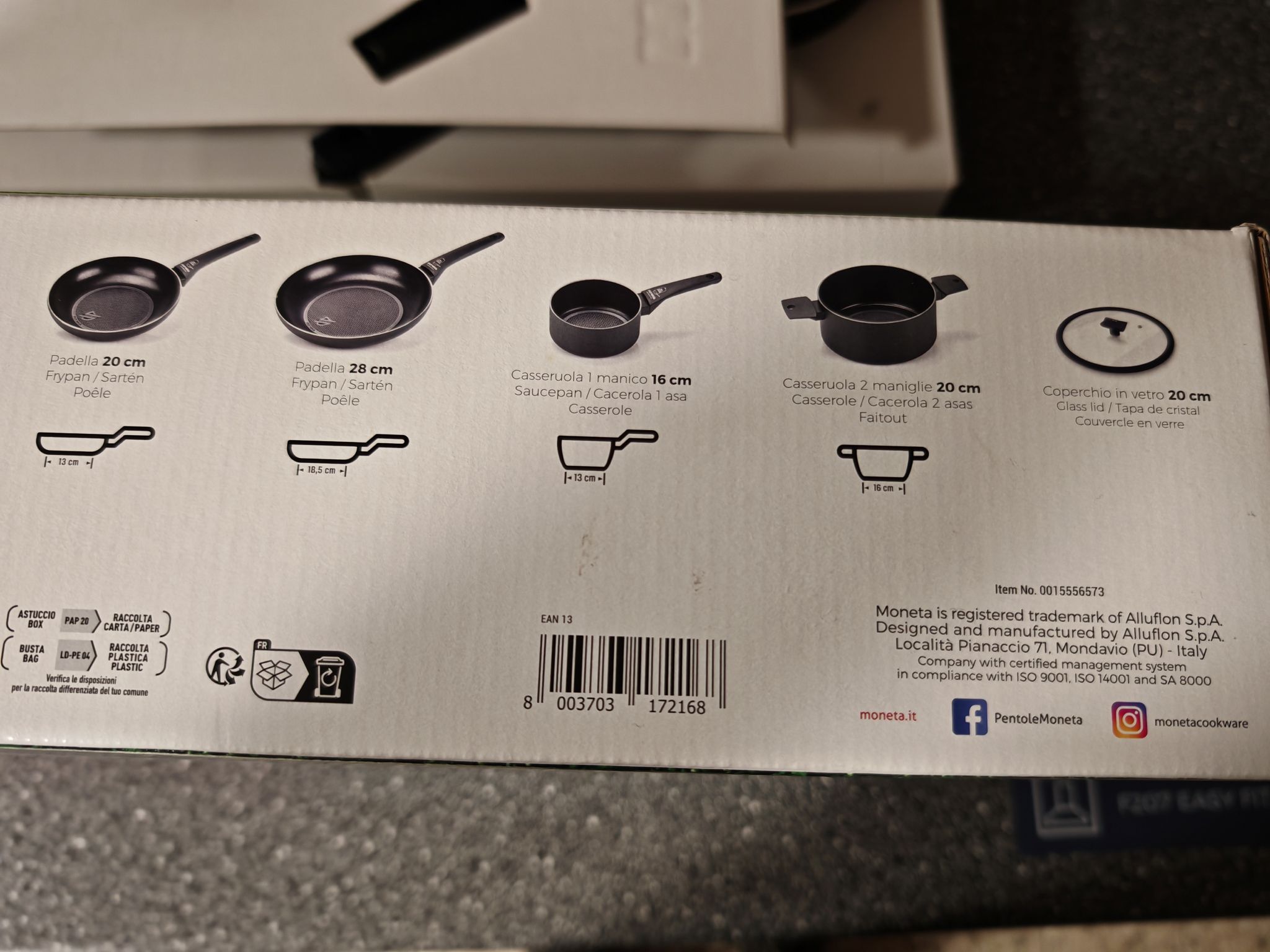 Obrázek galerie pro produkt Sada italského kuchyňského nádobí Moneta ProtectionBase